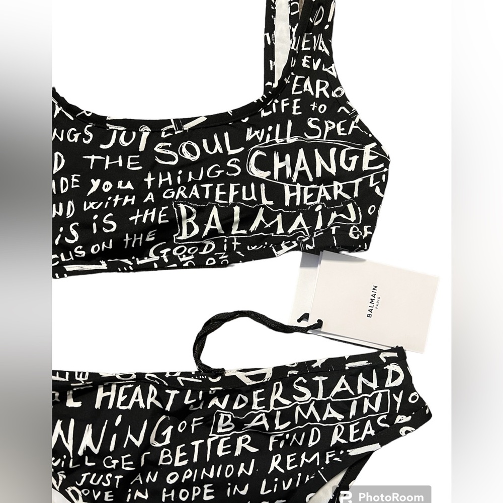BALMAIN***Black/White Bikini Set***F36 US 4***$589 - Picture 3 of 5